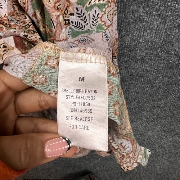 NEW Dress Forum Women's Maxi Dress Patchwork Floral‎ Long Sleeve Casual size M - Picture 9 of 10